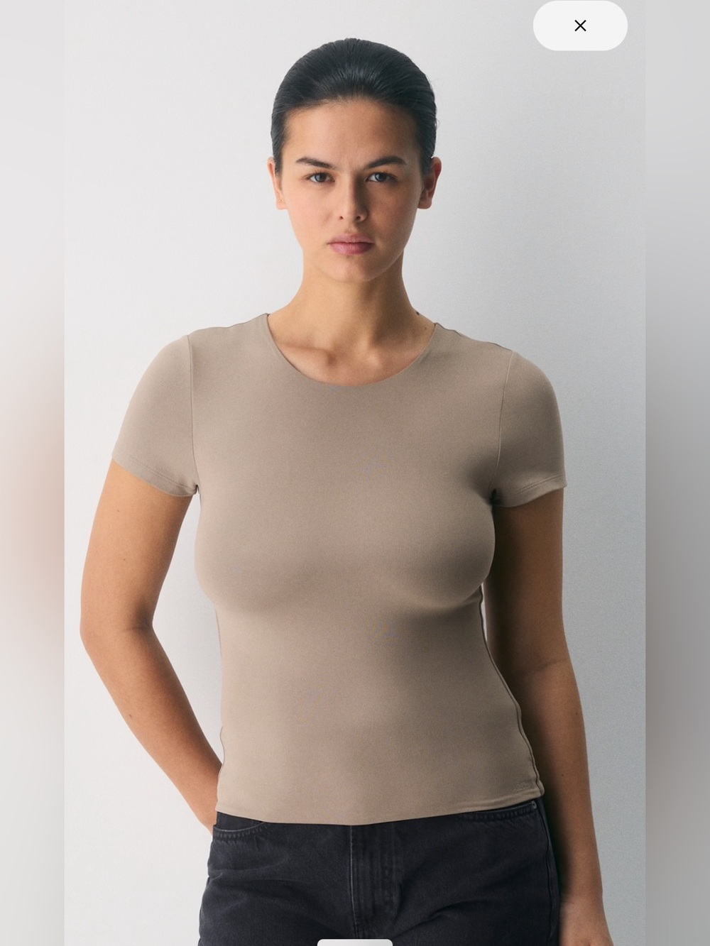 NWT Aritzia Original Contour Marvel Crew T-Shirt - Nomad Taupe - S